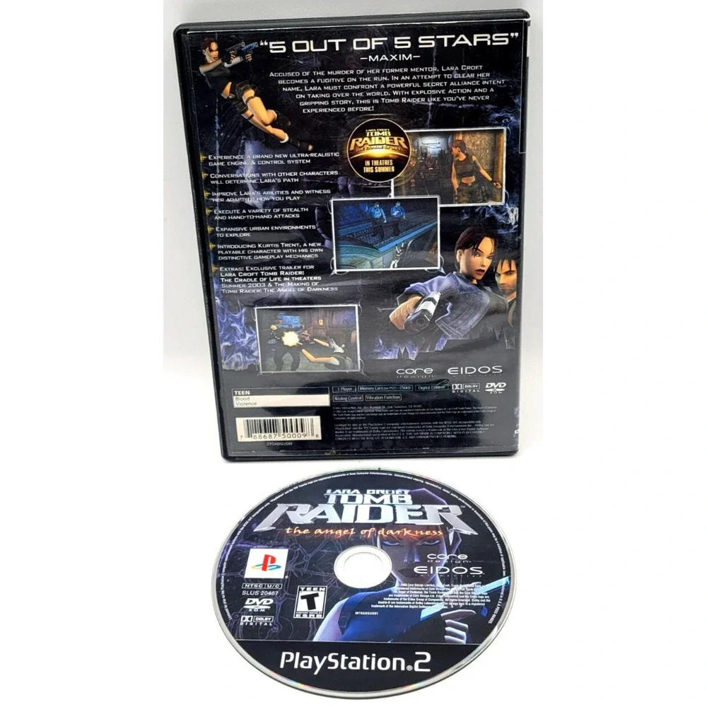 Lara Croft: Tomb Raider: The Angel of Darkness PS2 PlayStation 2 GAME‎ & DISC
